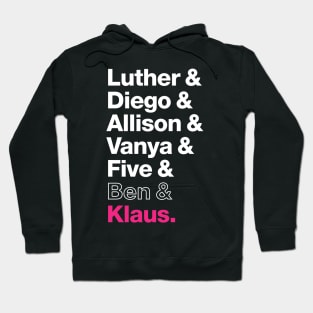 The Members of the Umbrella Academy - White, Clear, Pink Hoodie